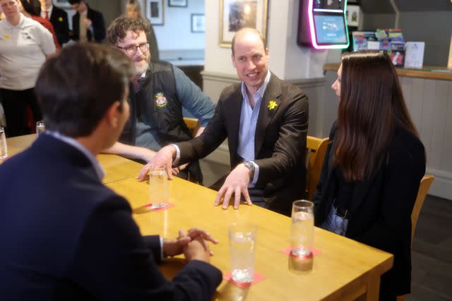 <p>Chris Jackson/Getty</p> Prince WIlliam meets with Welsh Speakers from Patagonia -- the only other place in teh world where the language is commonly spoken -- in Wrexham