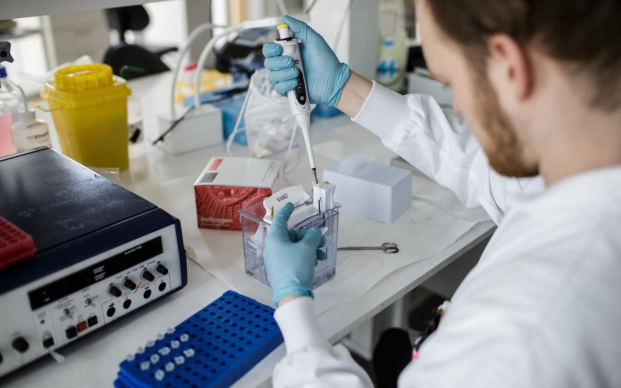 A researcher works on a coronavirus vaccine - THIBAULT SAVARY/AFP