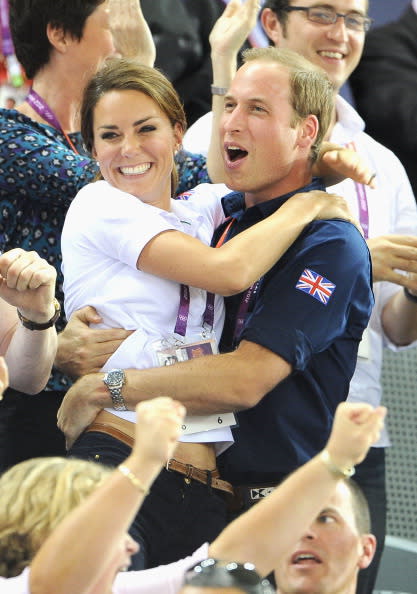 Catherine, Duchess of Cambridge and Prince William, Duke of Cambridge during Day 6 of the London 2012 Olympic Games at Velodrome on August 2, 2012 in London, England. (Photo by Pascal Le Segretain/Getty Images)