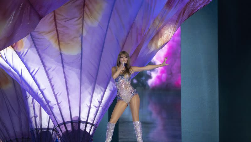 Taylor Swift performs during “The Eras Tour” on Friday, May 5, 2023, at Nissan Stadium in Nashville, Tenn. Swift announced multiple international tour dates, her biggest international lineup yet. 