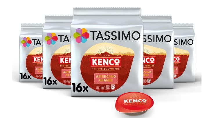 Save 29% on this bulk pack of Tassimo Kenco Americano coffee pods.