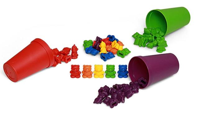 Moulty Counting Bears with Stacking Cups Montessori Educational Sorting  Rainbow Toys For 3 Year Old Boys and Girls