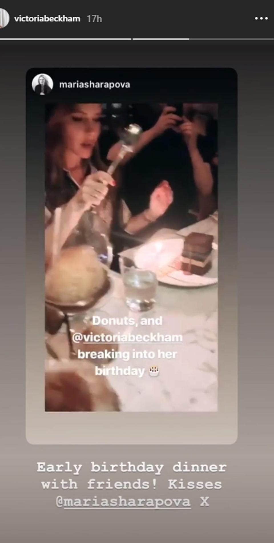 Celebrations: Victoria Beckham shared the video on Wednesday night (Instagram / Victoria Beckham)