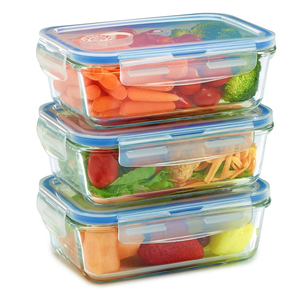1790 three Pack Glass Meal Prep Containers for Food