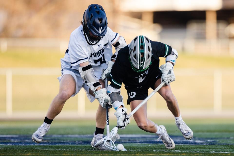 Corner Canyon hosts Olympus during a high school boys lacrosse game at Corner Canyon High School in Draper on April 14, 2023. | Ryan Sun, Deseret News