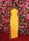 <p>The actress wore a yellow gown to the Tony Awards in New York.</p>