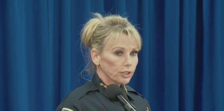 Kissimmee Police Chief Betty Holland speaks at a news conference (WESH)