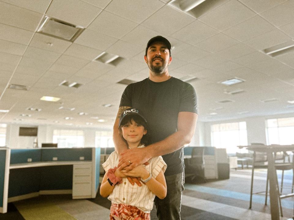 Photographer/videographer Zach Shepard with his daughter Avery Shepard.