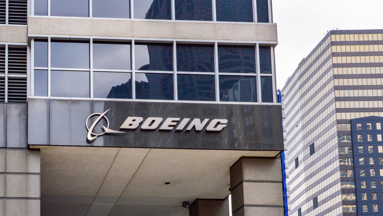 CHICAGO, ILLINOIS - OCTOBER 15, 2012 - view of the facade of the offices of the construction company headquarters of Boeing aircraft in the city of Chicago