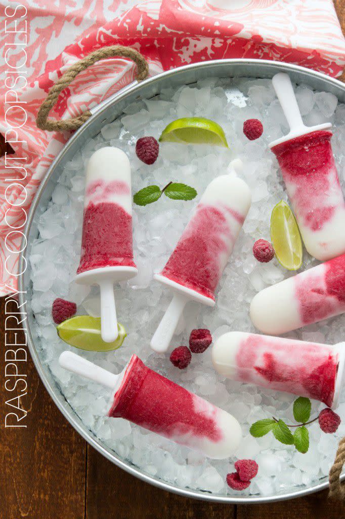 Raspberry Coconut Popsicles