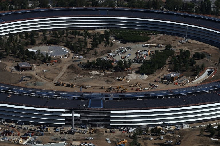 Apple is holding its first public event at its new "spaceship" headquarters in Cupertino, California