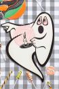 <p>In the 1950s, Beistle's largely black and orange spooky designs began to feature more playful, kid-friendly imagery and a wider variety of colors. This friendly faced 1970s ghost was a departure from black cats, skeletons, and jack-o'-lanterns the company was known for.</p>