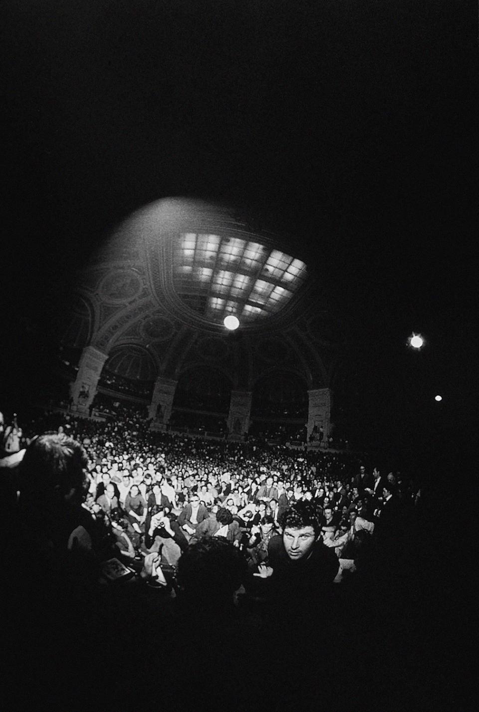 <p>Daniel Cohn-Bendit (aka “Danny the Red”), the charismatic student leader, addresses a crowd of students on strike at the Sorbonne, Paris, May 28, 1968. (Photo: Gökşin Sipahioğlu/SIPA) </p>