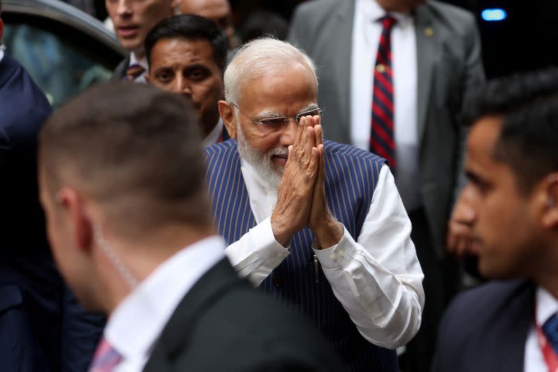 Indian Prime Minister Narendra Modi arrives in New York