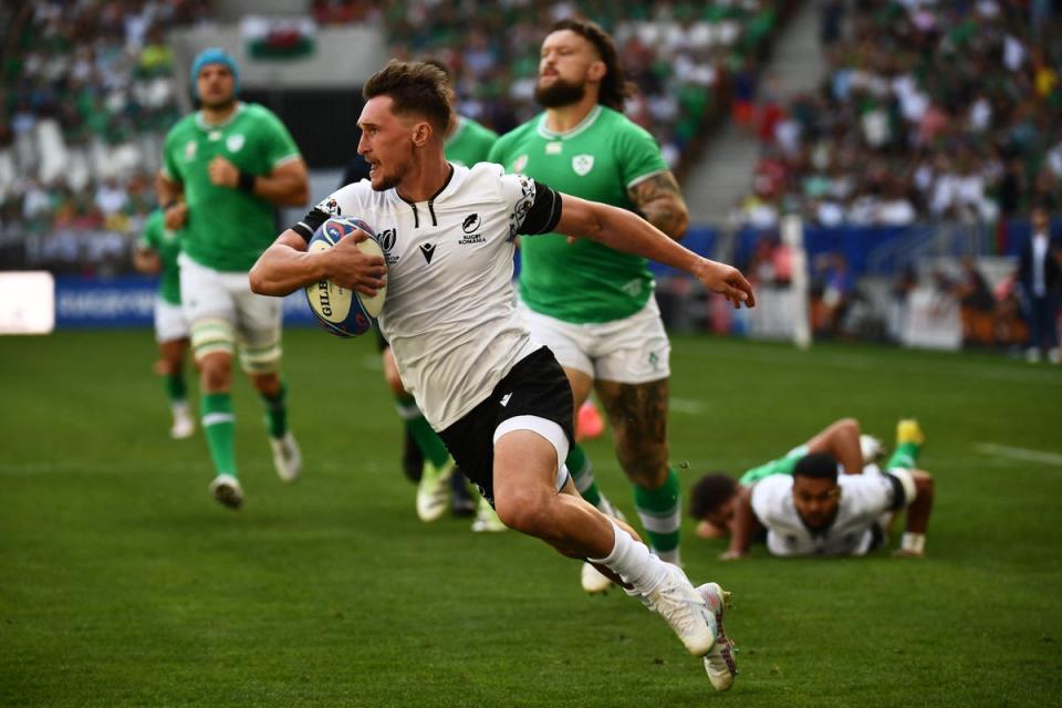 Gabriel Rupanu stunned Ireland with an early try but that was as good as it got for Romania (AFP via Getty Images)