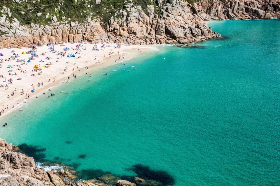 Porthcurno in Cornwall. Matt Hancock praised his staycation (Unsplash)