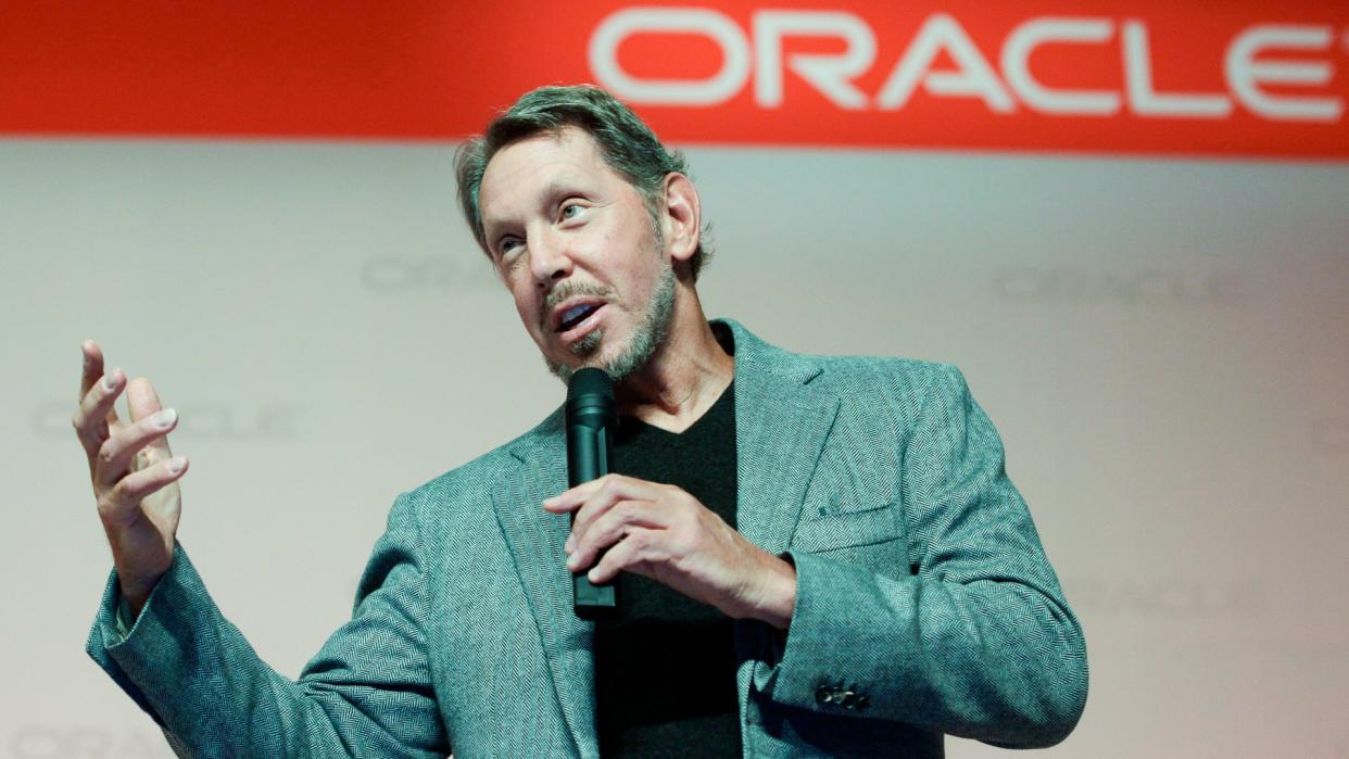 Mandatory Credit: Photo by Paul Sakuma/AP/REX/Shutterstock (6269613c)Larry Ellison Oracle CEO Larry Ellison speaks at the SPARC SuperCluster conference at Oracle headquarters in Redwood City, CalifOracle Ellison, Redwood City, USA.