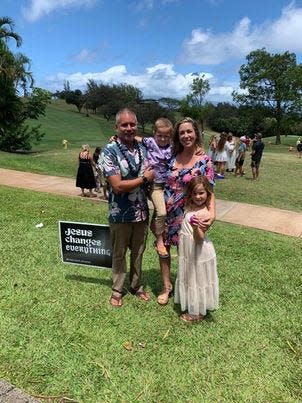 The Raya family moved to the opposite end of Maui after wildfires burned down their longtime neighborhood school, King Kamehameha III Elementary.