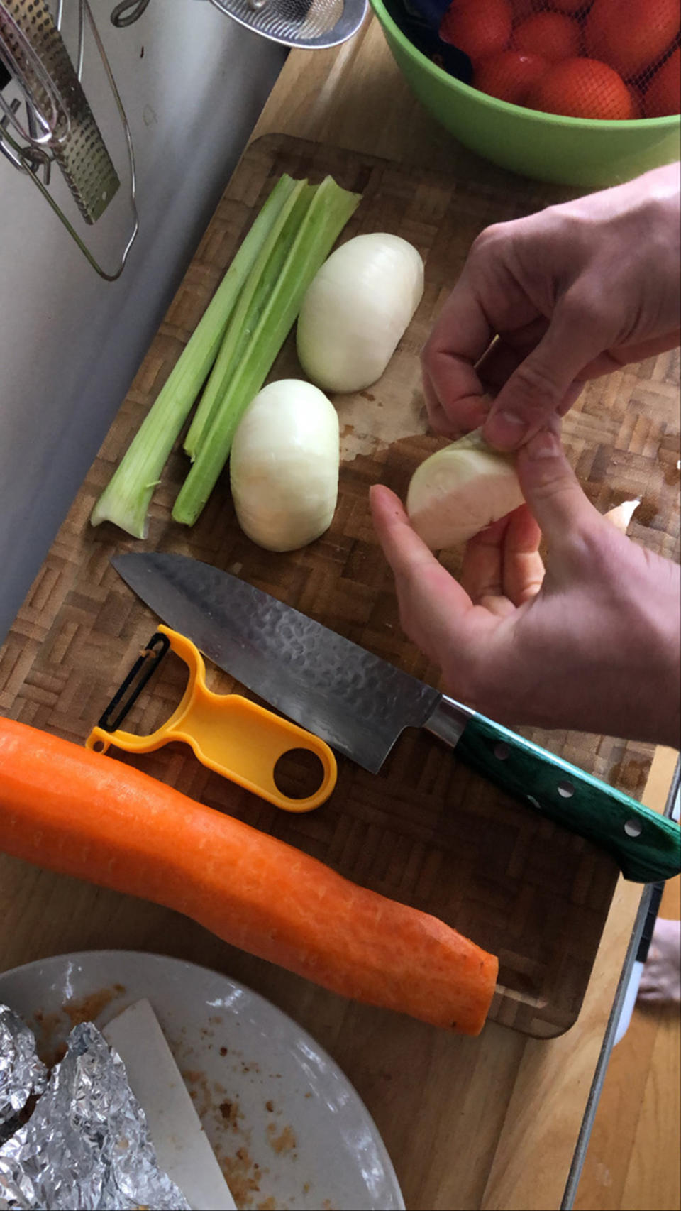 Bolognese prep! (Courtesy of the author)