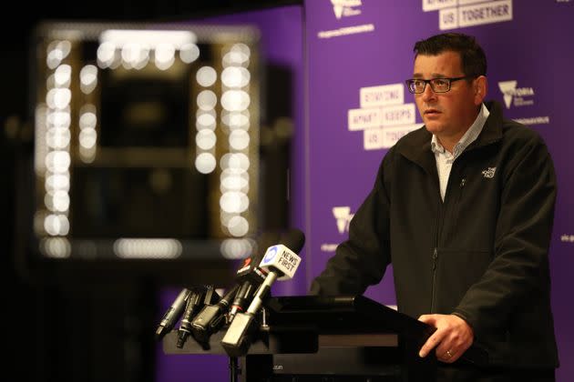 Victorian Premier Daniel Andrews speaks to the media during a press conference on July 15, 2020 in Melbourne, Australia. 