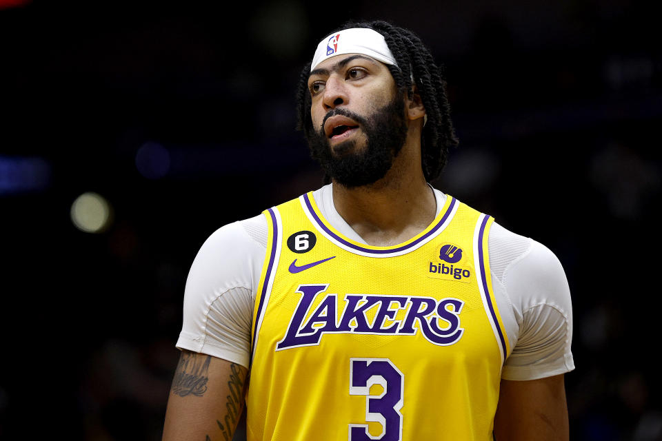 Anthony Davis took responsibility after the Lakers lost on a last-second shot Friday. (Photo by Sean Gardner/Getty Images)