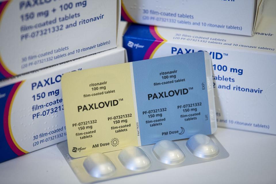 President Joe Biden is taking Paxlovid, an antiviral drug shown to reduce the risk of hospitalization and death in people infected with COVID-19. <a href="https://www.gettyimages.com/detail/news-photo/march-2022-berlin-the-drug-paxlovid-against-covid-19-from-news-photo/1238868437?adppopup=true" rel="nofollow noopener" target="_blank" data-ylk="slk:Picture Alliance/Contributor via Getty Images;elm:context_link;itc:0;sec:content-canvas" class="link ">Picture Alliance/Contributor via Getty Images</a>