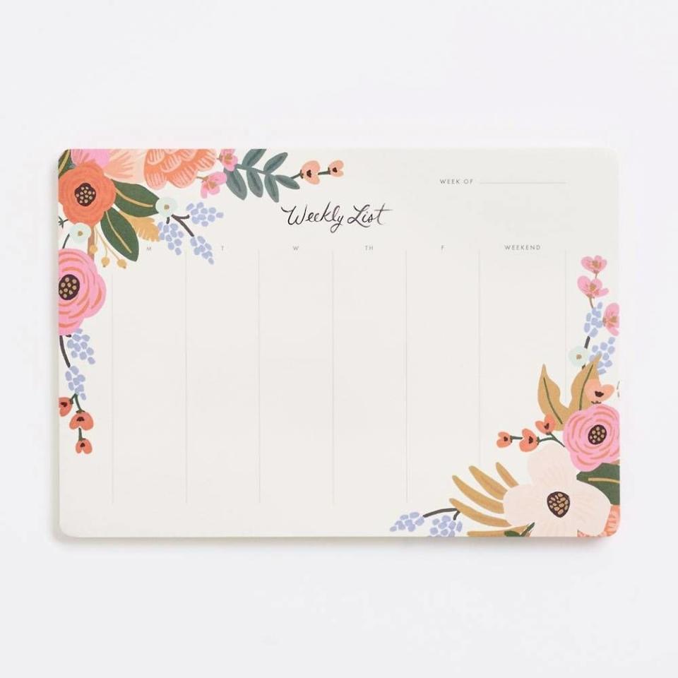 Floral Lively Weekly Desk Notepad