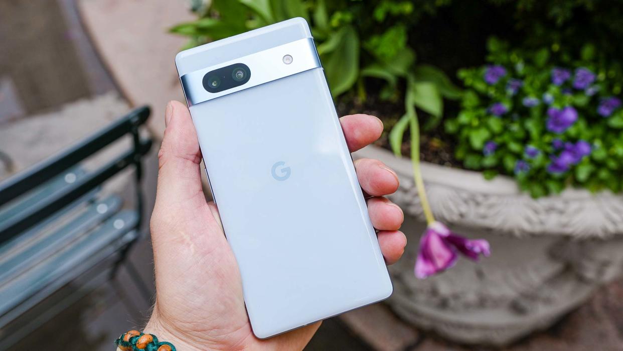  Pixel 7a held in hand 