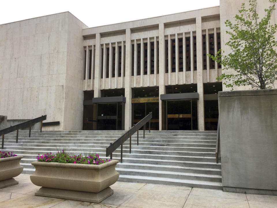 FILE - This June 8, 2017 file photo shows the Idaho Supreme Court building in Boise, Idaho. The Idaho Supreme Court says state prison officials must turn over records that include information about where they obtained lethal injection drugs used in recent executions. The high court's ruling on Friday, Nov. 20, 2020, was a win for University of Idaho Professor Aliza Cover, who studies how the public interacts with the death penalty. (AP Photo/Rebecca Boone, File)