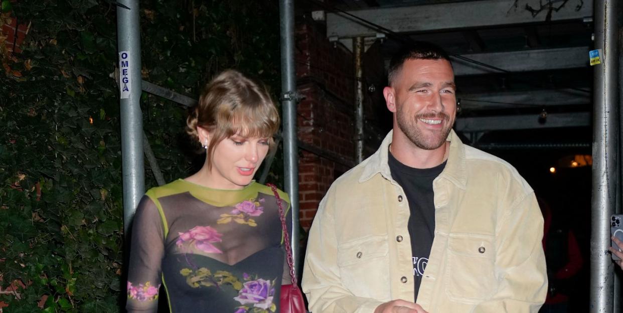 new york, new york october 15 taylor swift and travis kelce have dinner at waverly inn on october 15, 2023 in new york city photo by gothamgc images