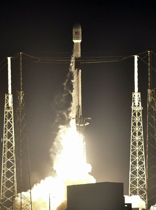 The SpaceX Falcon 9 rocket lifts off with Israel’s Lunar Lander