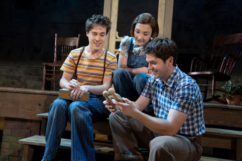 From left, Steven Lee Johnson stars as Dill Harris, Maeve Moynihan as Scout Finch and Justin Mark as Jem Finch.