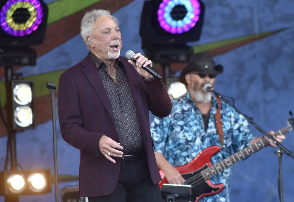 Tom Jones performs during the 2019 New Orleans Jazz & Heritage Festival