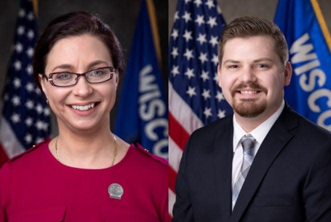 Sen. Rachael Cabral-Guevara, R-Appleton, left, and Rep. Nate Gustafson, R-Neenah.