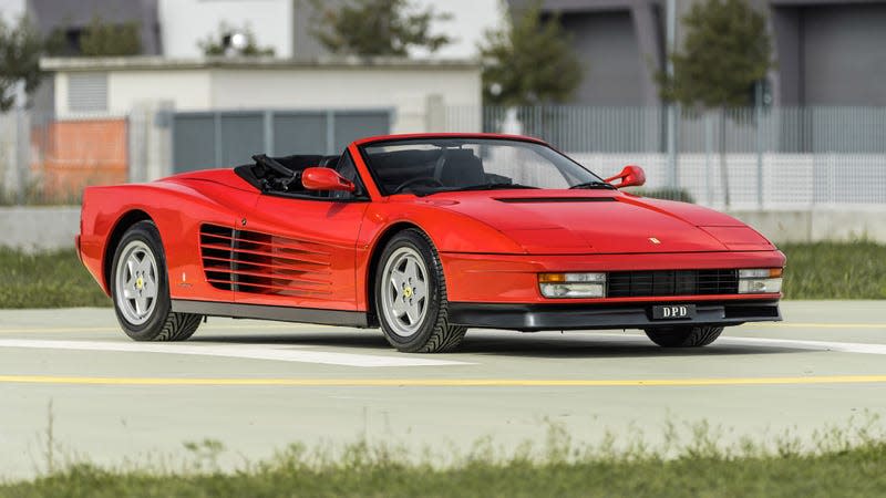 Front quarter view of red Ferrari Testarossa Pininfarina Spider "Special Production"