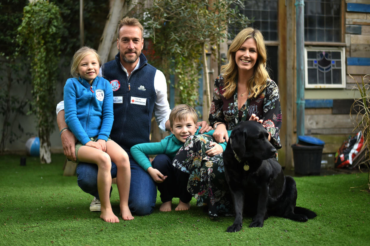 Ben Fogle and his wife Marina, with their son Luda and daughter Iona
