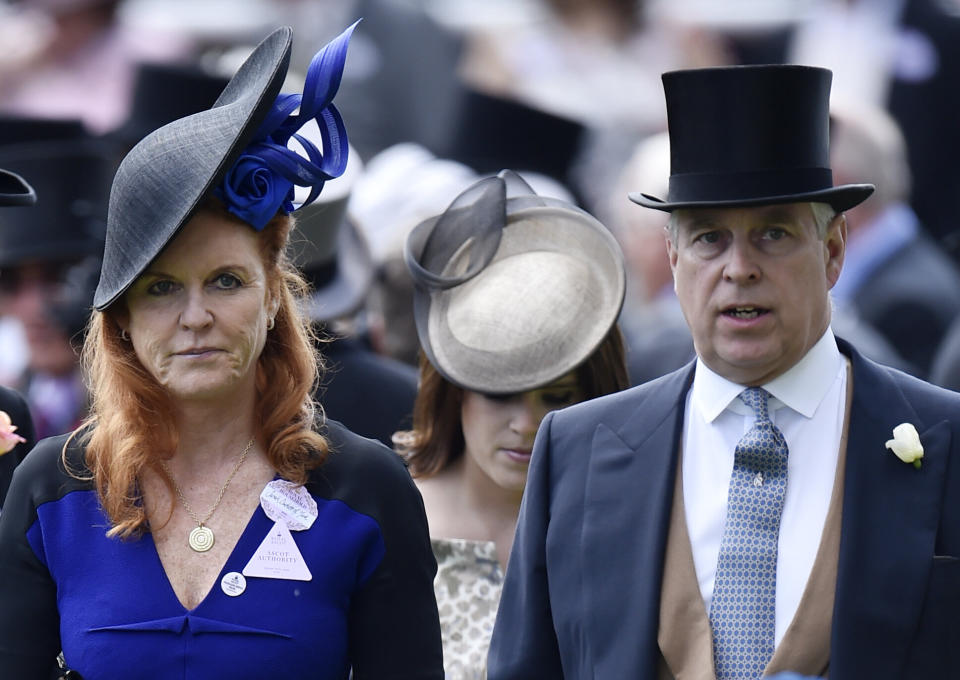 Sarah Ferguson, Duchess of York and Prince Andrew, Duke of York attend the races at England's Ascot Racecourse on June 19, 2015. (Photo: Reuters Staff / Reuters)