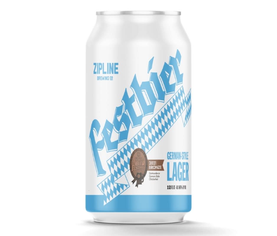 <p><strong>Lincoln, Nebraska</strong></p><p><strong>Style:</strong> German-style lager</p><p>Last year, <a href="https://ziplinebrewing.com/beers/festbier/" rel="nofollow noopener" target="_blank" data-ylk="slk:Zipline;elm:context_link;itc:0;sec:content-canvas" class="link ">Zipline</a>’s Festbier took home bronze at the Great American Beer Festival for Dortumunder or German-Style Oktoberfest. It comes out of the can a lemony gold with plenty of carbonation. It has a complex aroma of light, malted grains, floral hops, and yeast. There's a classic malty kick to start, followed by sweet biscuit dough, and a mild bitterness to finish.</p><p><strong>ABV:</strong> 6%</p>