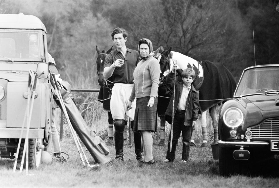 <p>Queen Elizabeth watched Prince Charles from the sidelines along with her youngest child, Prince Edward, at a polo match in Windsor Great Park.</p>