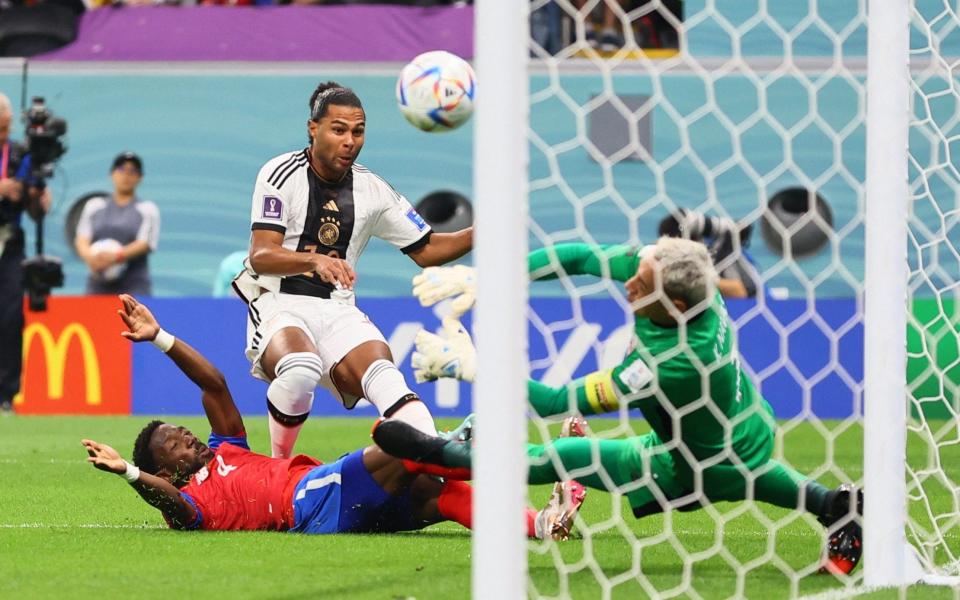 Germany's Serge Gnabry in action with Costa Rica's Keylor Navas - Wolfgang Rattay/Reuters