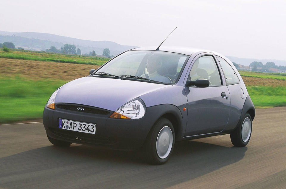 <p>One of the few cars that looked more daring in production form than as a concept, the Ka survived for an incredible 13 years. Great to drive and to look at, it was mourned almost as soon as production ended, as its replacement was rather <strong>dull</strong>…</p>