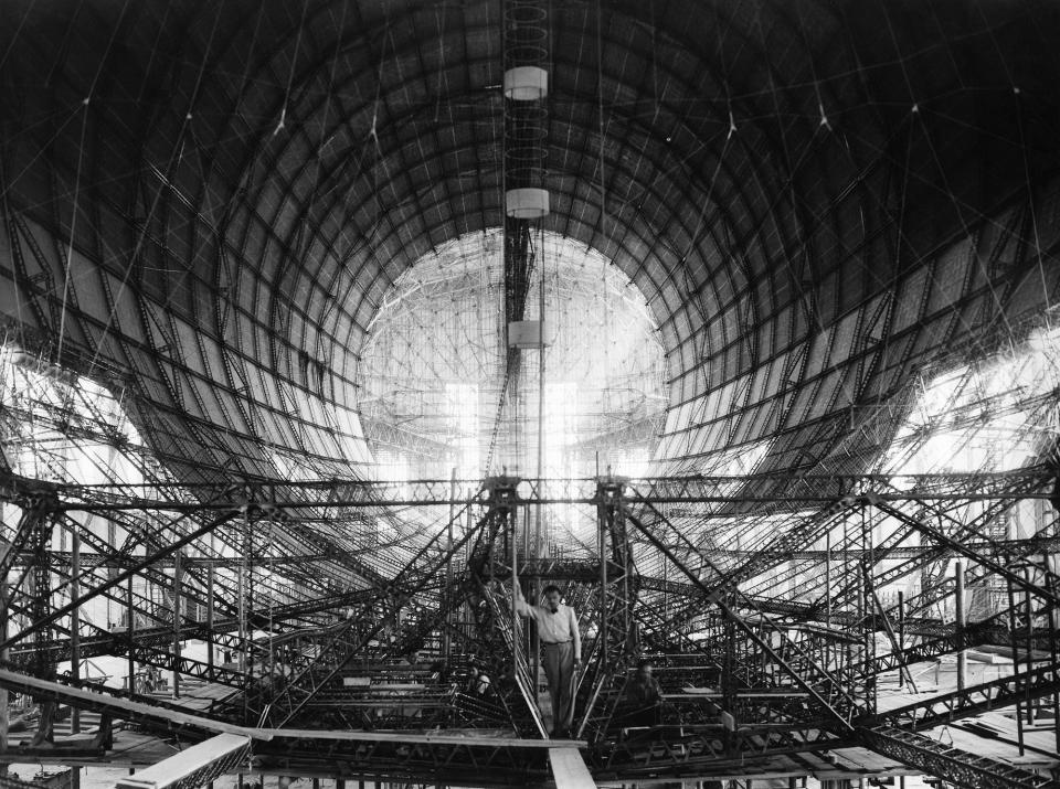 <p>A view of the Hindenburg dirigible while under construction in Germany in 1934 (Keystone-France/Gamma-Keystone via Getty Images) </p>