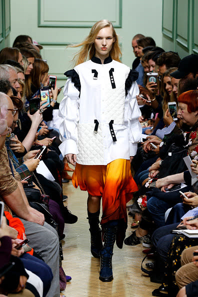 A model at the J.W. Anderson September 2017 runway show in London. (Photo: Getty Images)