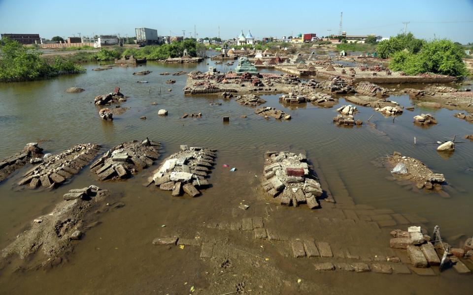 Submerged graveyards in Pakistan in the aftermath of deadly floods, Matiyari - REHAN KHAN/EPA-EFE/Shutterstock