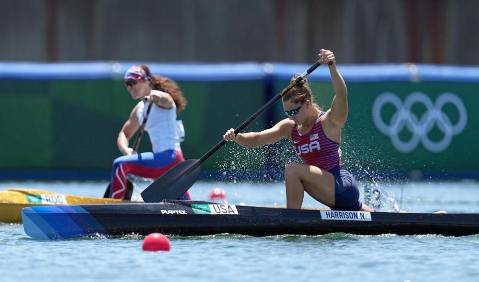 Nevin Harrison of Team USA competes during the women’s canoe single 200m sprint final on Thursday.