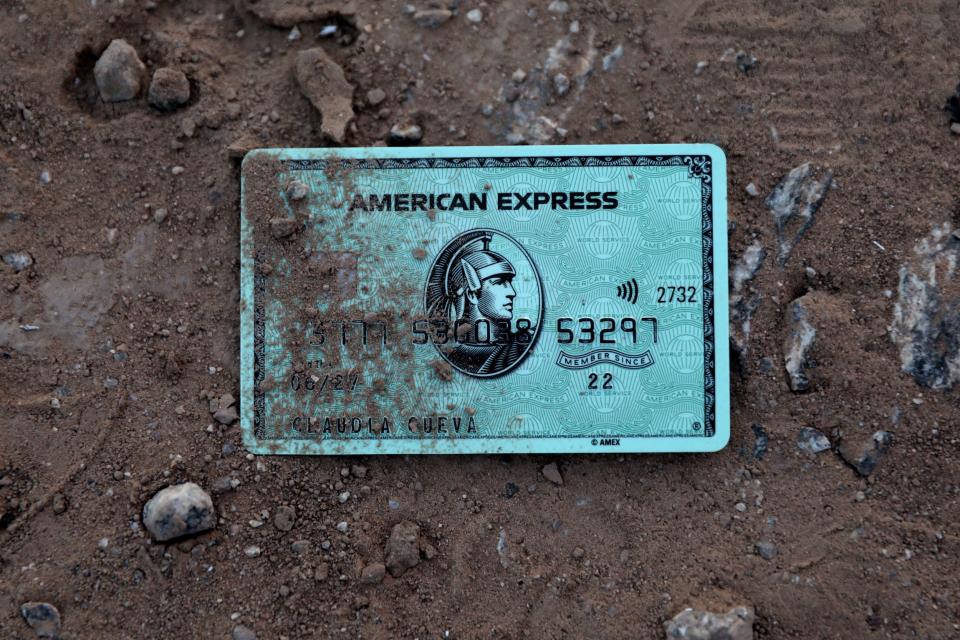 A discarded credit card