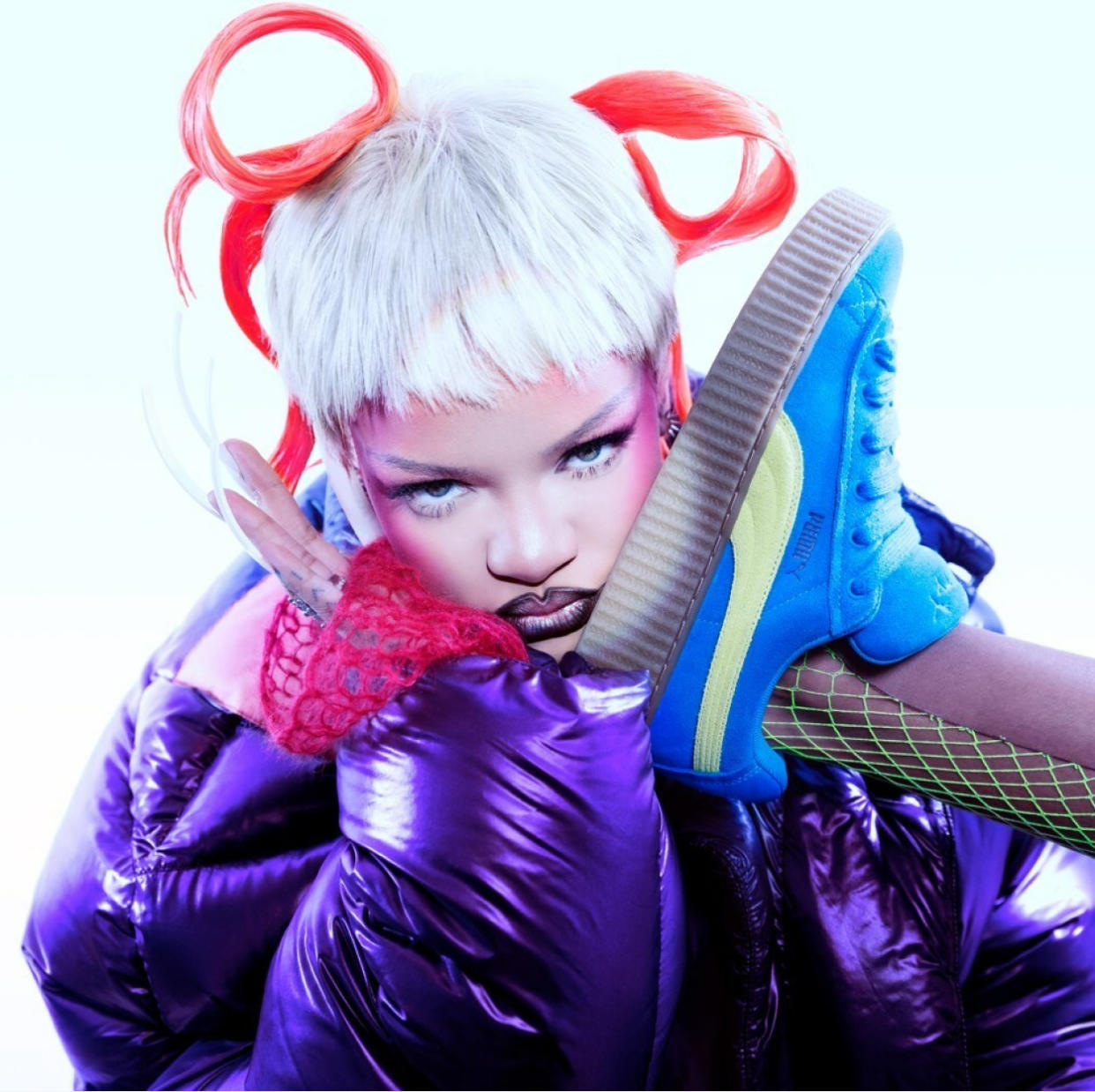  Rihanna in FENTY x PUMA Phatty Creeper sneakers. 