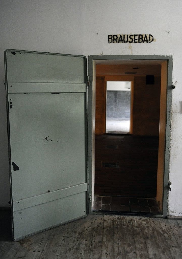 access door to gas chamber at Dachau concentration camp