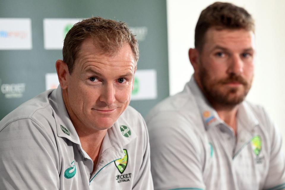 George Bailey (pictured left) and captain Aaron Finch (pictured right) during a press conference.