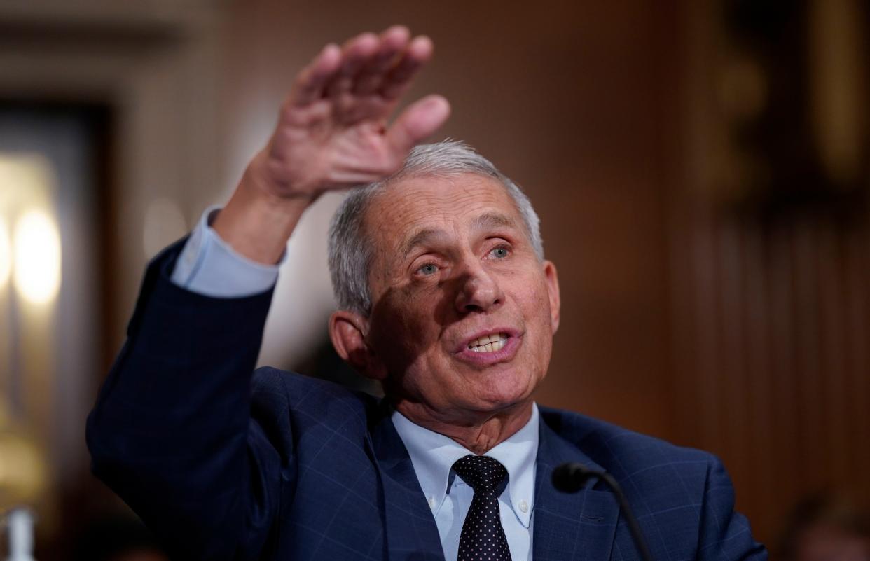Dr. Anthony Fauci responds to accusations by Sen. Rand Paul, R-Ky., as he testifies before the Senate Health, Education, Labor, and Pensions Committee on July 20, 2021.